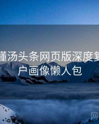 一文读懂汤头条网页版深度复盘，用户画像懒人包