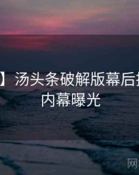 【全景】汤头条破解版幕后揭秘真实内幕曝光