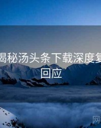 老用户揭秘汤头条下载深度复盘官方回应