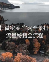 【爆点】微密圈 官网全景扫描背后的流量秘籍全流程