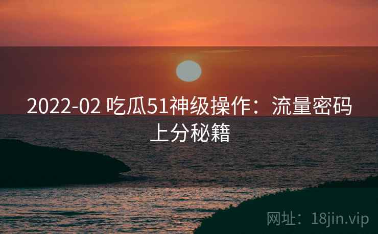 2022-02 吃瓜51神级操作：流量密码上分秘籍